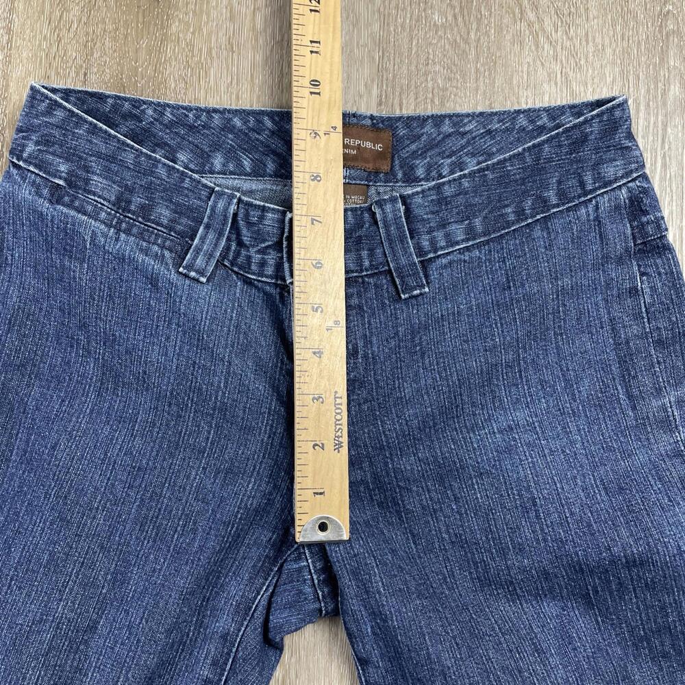 Y2K Banana Republic Dark Wash Jeans Ankle Women's 2 Straight leg Slit Hem Indigo - Picture 4 of 7